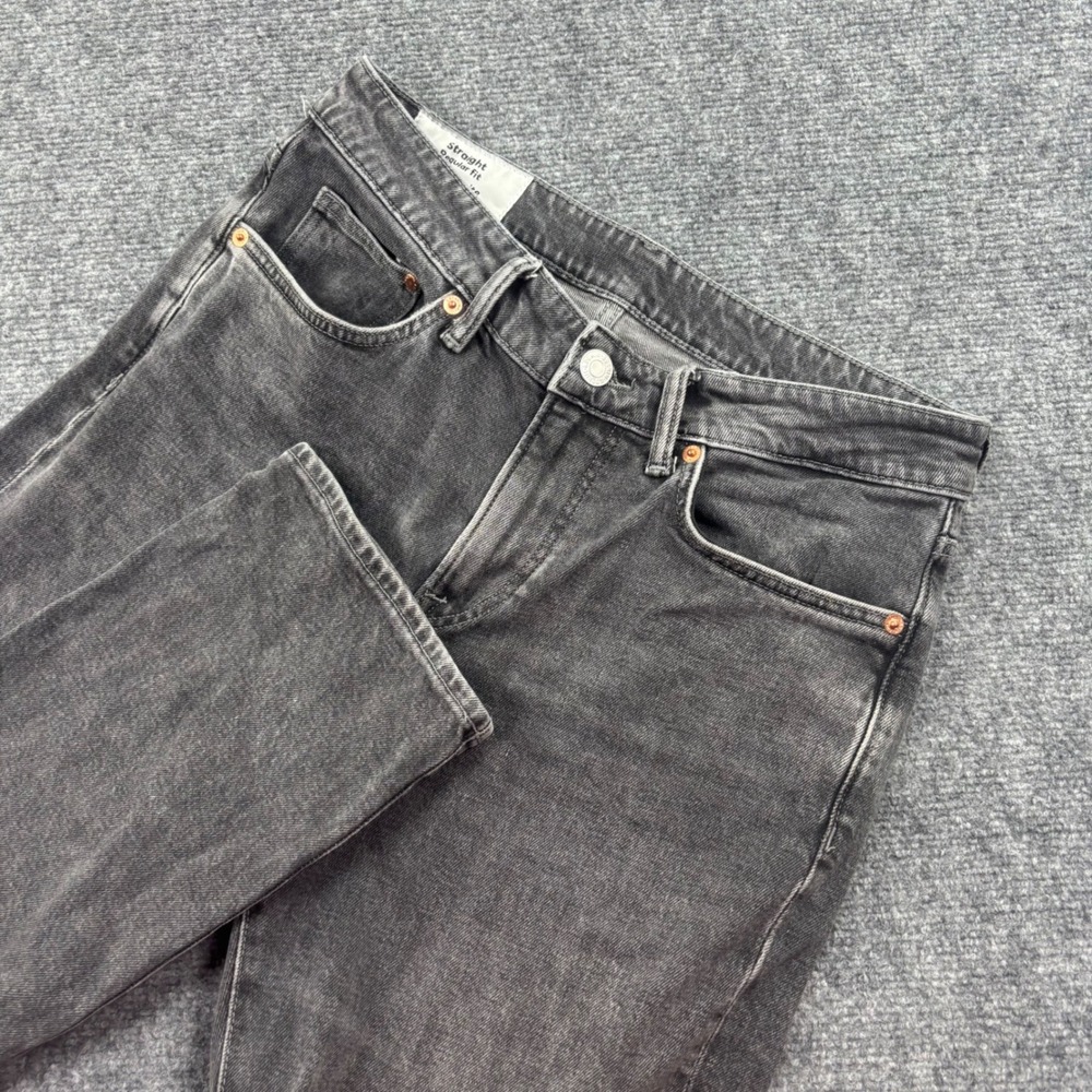 H&M Straight Regular Fit Jeans 30/32 Grey Faded‎ Denim Mens